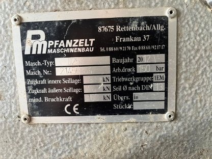 Bild 2:Pfanzelt Profiline Seilwinde 8t