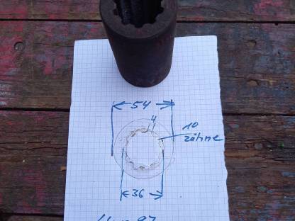 Bild 2:Schiebe Muffe Mehrzahn Welle