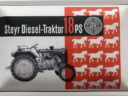 Blechschild 40 x 30 cm Steyr 18 PS