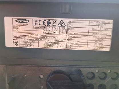 Bild 4:Wechselrichter Fronius 20 kWp Symo 20.0-3-M
