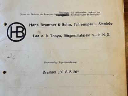 Typenschein Brantner 30 A S 26
