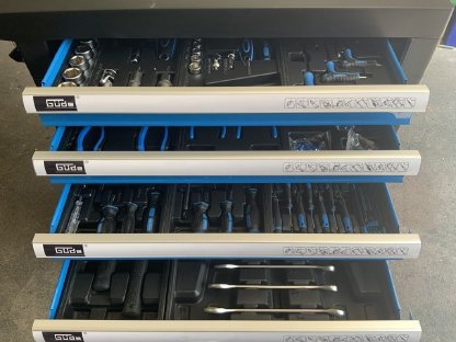 Werkstattwagen bestückt, 250-teilig, 7 Laden