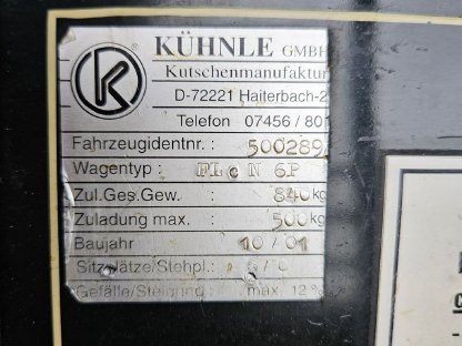 Bild 4:Vprežna kočija Kühnle - Möglichkeit der Steuererstattung