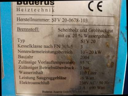 Heizungskessel Buderus SFV 20