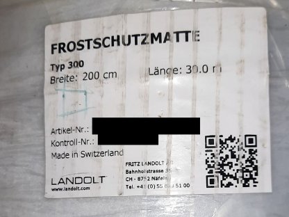 Bild 2:Hochwertige Frostschutzmatte 2x30 m