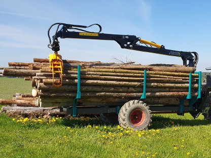 Bild 2:Rückewagen, 3-Seitenkipper mit Antriebsachse