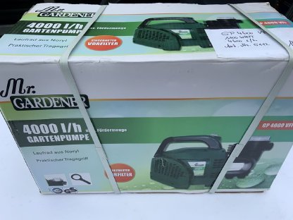 Gartenpumpe, Wasserpumpe 4.000 l/h, Neu