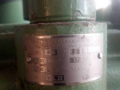 Vakuumpumpe Westfalia RPS 800 Regelventil