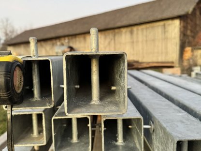 Bild 3:80x80x3 mm Formrohr viereckig verzinkt, Vierkantstahlrohr