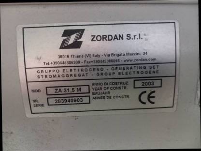Bild 6:Notstromaggregat Zordan 31,5 kVA