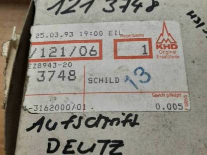 Bild 2:Deutz Aufkleber 121 3748