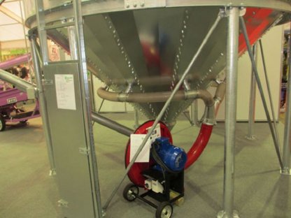 Bild 4:Trichtersilo, Flachbodensilo, Körnerschnecken, Belüftung