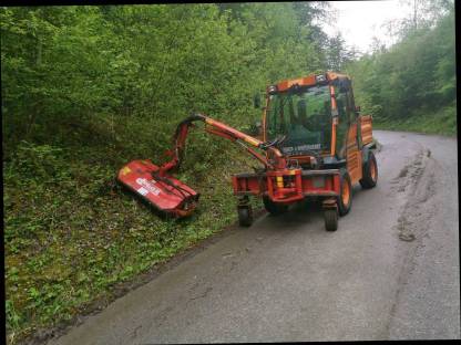 Bild 2:Böschungsmulcher Kehrarbeiten