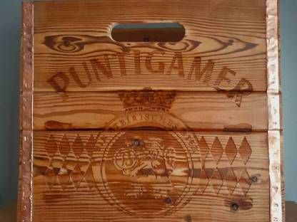 Puntigamer Holzkiste, Lärchenholz, Geschenkskiste