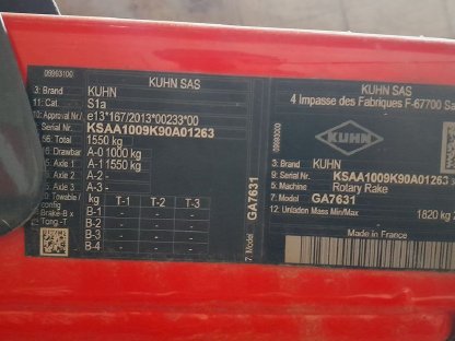 Bild 7:Kuhn Schwader 7631 GA