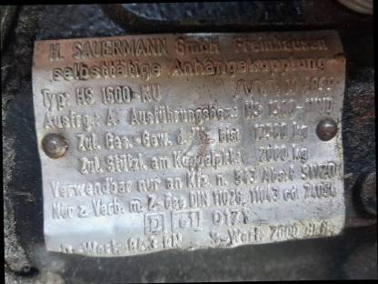 Bild 3:Sauermann Anhängerkupplung HS 1500-KU