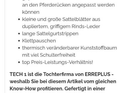 Bild 7:Erreplus Tech 1 Dressursattel