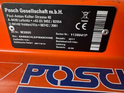 Bild 3:Posch Naßschleifmaschine, Messeraufn.Hackblitz, Schälprofi