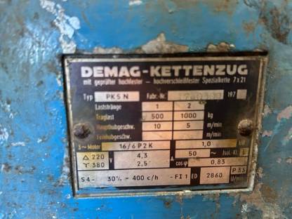 Bild 2:Kettenzug Demag 1.000 kg mit Funk