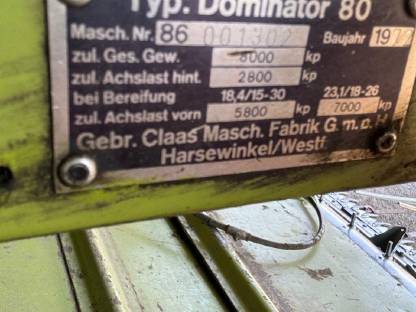 Bild 7:Claas Dominator 80 mit Klimaanlage