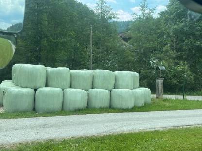 Trockene Grummetballen und Silageballen Bio