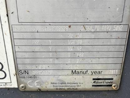 Bild 5:Stromaggregat 60 KVA Atlas Copco QAS 60