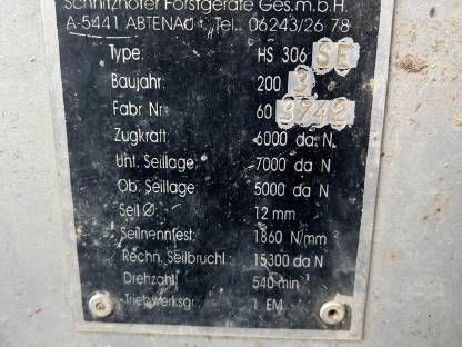 Bild 4:Holzknecht HS 306 Getriebe Seilwinde