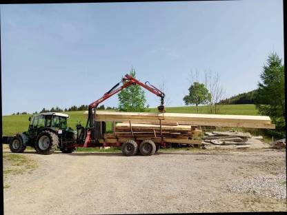 Bild 4:Lohnschnitt Mobilsäge Bauholz Mebor 1100