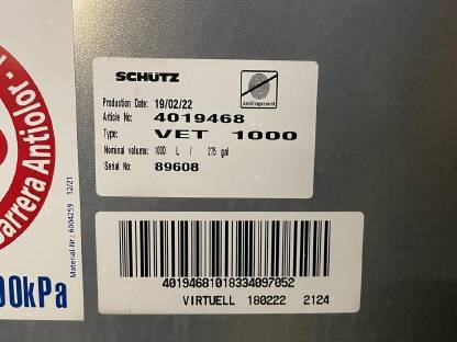 Bild 4:Dieseltank Schütz 1.000 l Hoftank VET 1000