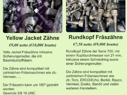 Hochwertige Rundmeißel für Wurzelstockfräsen