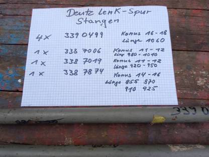 Bild 2:Deutz Lenk- und Spurstangen Oldtimer