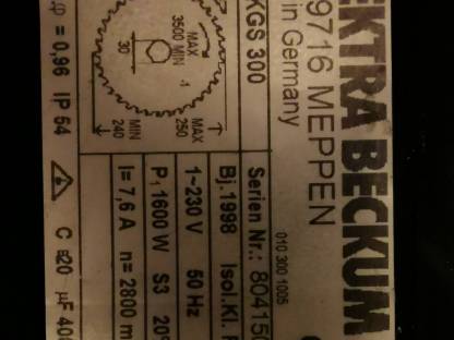 Bild 8:Kappsäge Elektra Beckum KGS 300