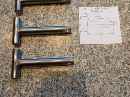 3 Edelstahl Bolzen 16 mm