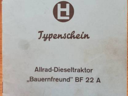 Typenschein Lindner BF 22 A