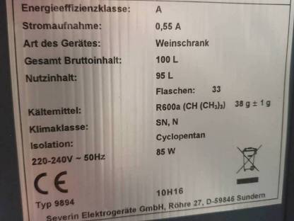 Bild 4:Eier-/Weinkühlschrank Severin