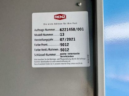 Bild 3:RENZ Briefkastenanlage