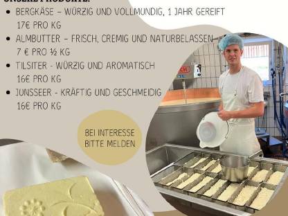 Almkäse und Almbutter zu verkaufen