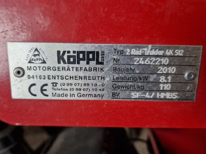 Bild 3:Köppl 512 Motormäher inkl. Mähbalken, Mulcher, Schneefräse