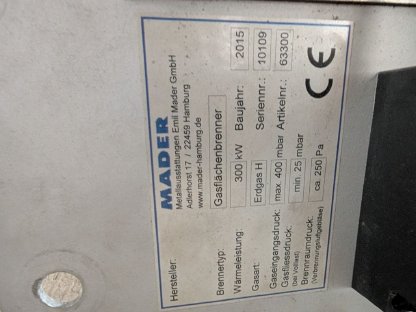 Bild 4:MADER Gasflächenbrenner für Lackierkabinen