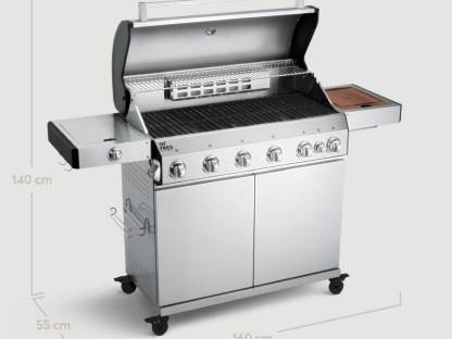 Gasgrill Burnhard Fat Fred Deluxe Edelstahl