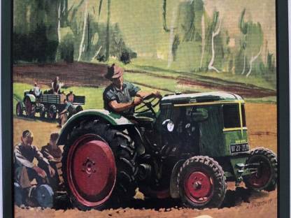 Deutz 15 PS Traktor Blechschild 40 x 30 cm