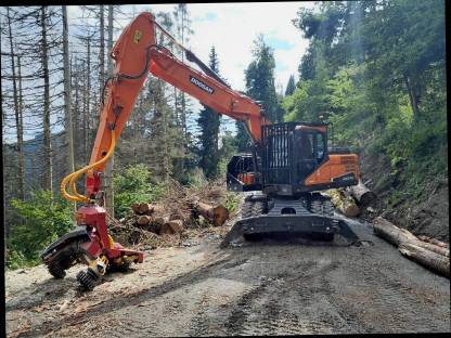 Bild 2:Doosan DX210W mit Woody H61