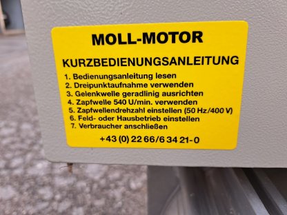 Bild 7:Zapfwellengenerator Moll-Motor ZG-140/31,5AM