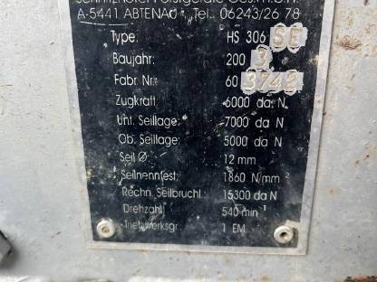 Bild 3:Holzknecht HS 306 Getriebe Seilwinde