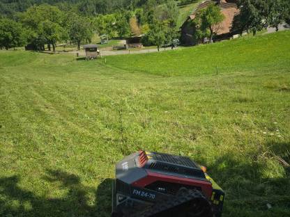 Bild 2:Übernehme Steilhang/Böschungsmulchen mit Blue Bird FM 24 70