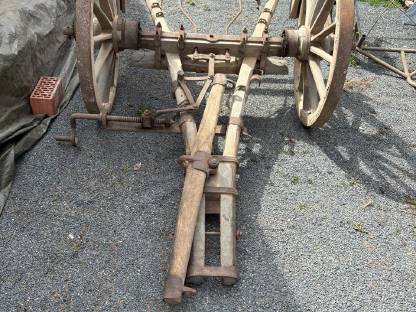 Bild 5:Holzpferdewagen, Kutschfahrgestell mit Eisenbereifung