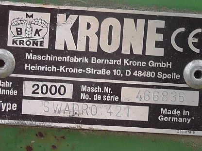 Bild 5:Krone Schwader Swadro 421