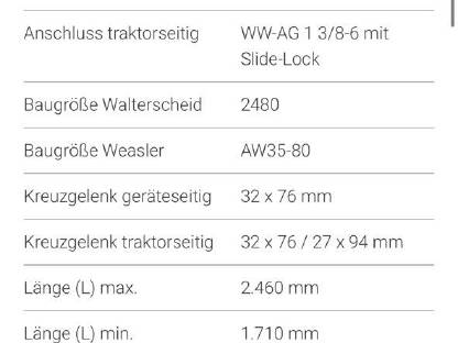 Bild 4:Weasler Weitwinkelgelenkwelle