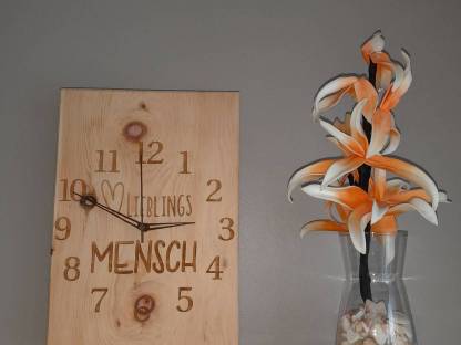 Wanduhr, Zimmeruhr aus Zirbenholz, Wohnzimmer Uhr, Küchenuhr