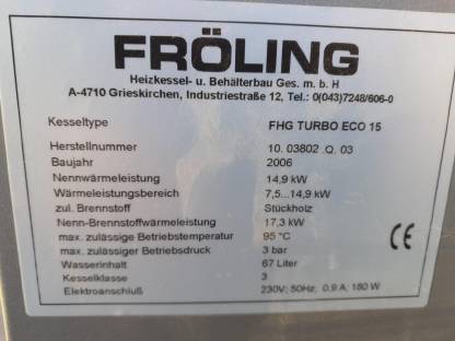 Bild 3:Heizkessel Fröling FHG Turbo Eco 15